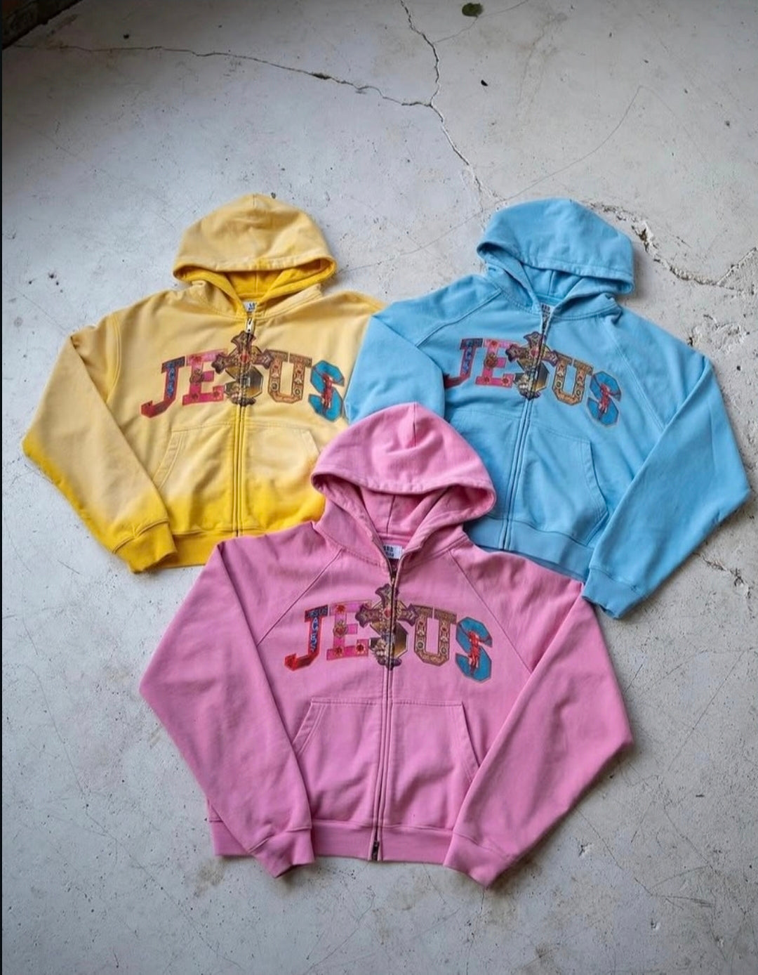 JESUS MULTI COLOR ZIP UPS