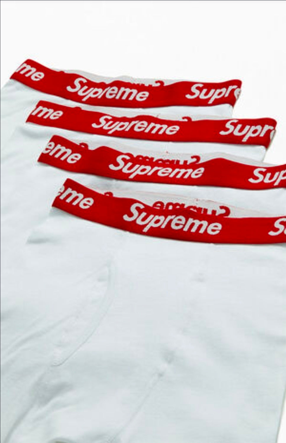 RED AND WHITE SUPREME UNDERWEAR