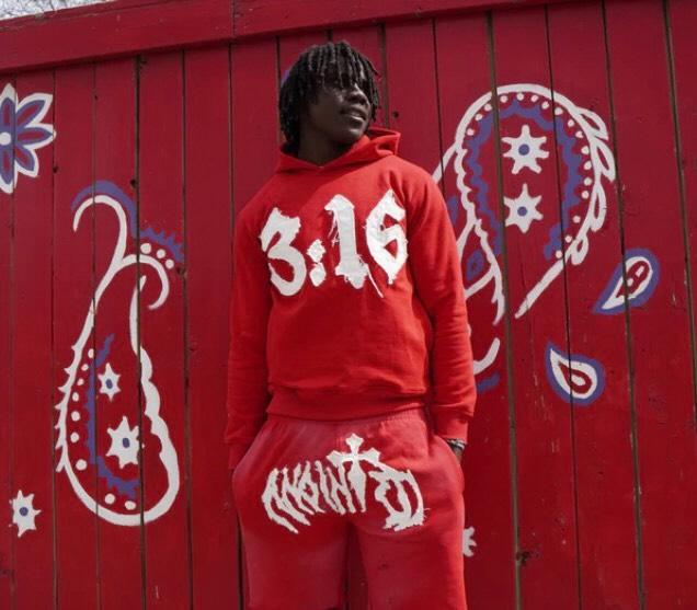 JOHN 3:16 " RED HOODIE "