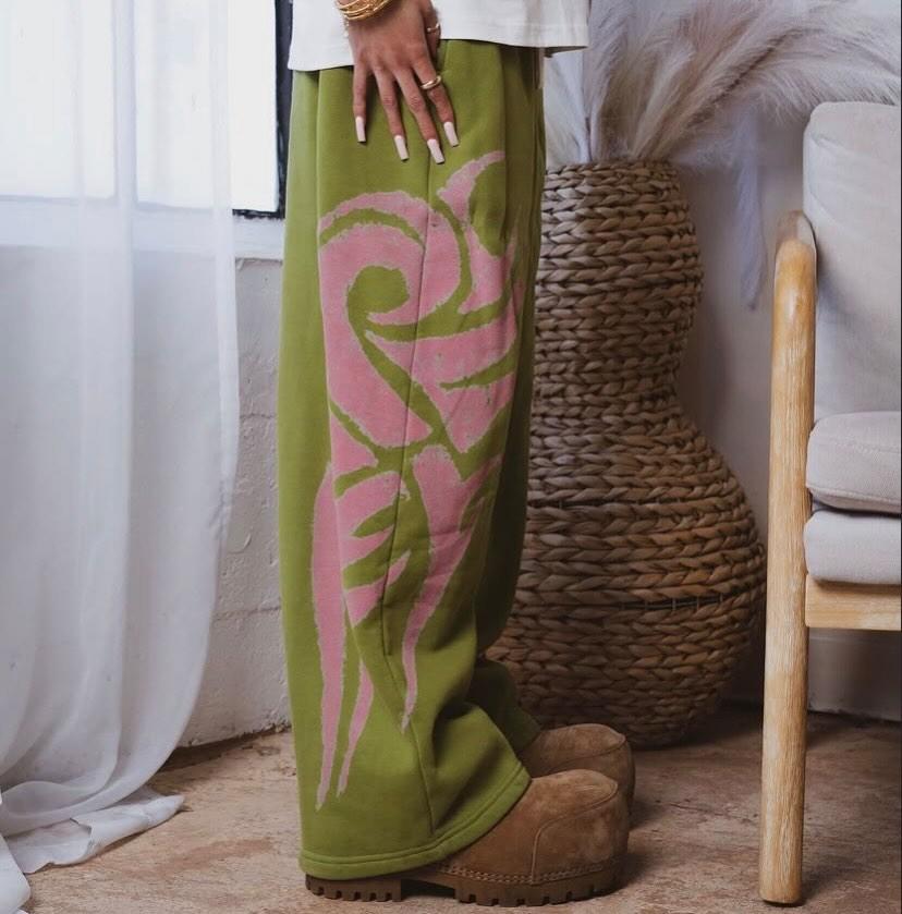 GREEN AND PINK PANTS
