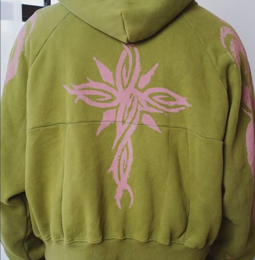 GREEN & PINK CHILD OF GOD ZIP UP