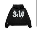 JOHN 3:16 " BLACK HOODIE "