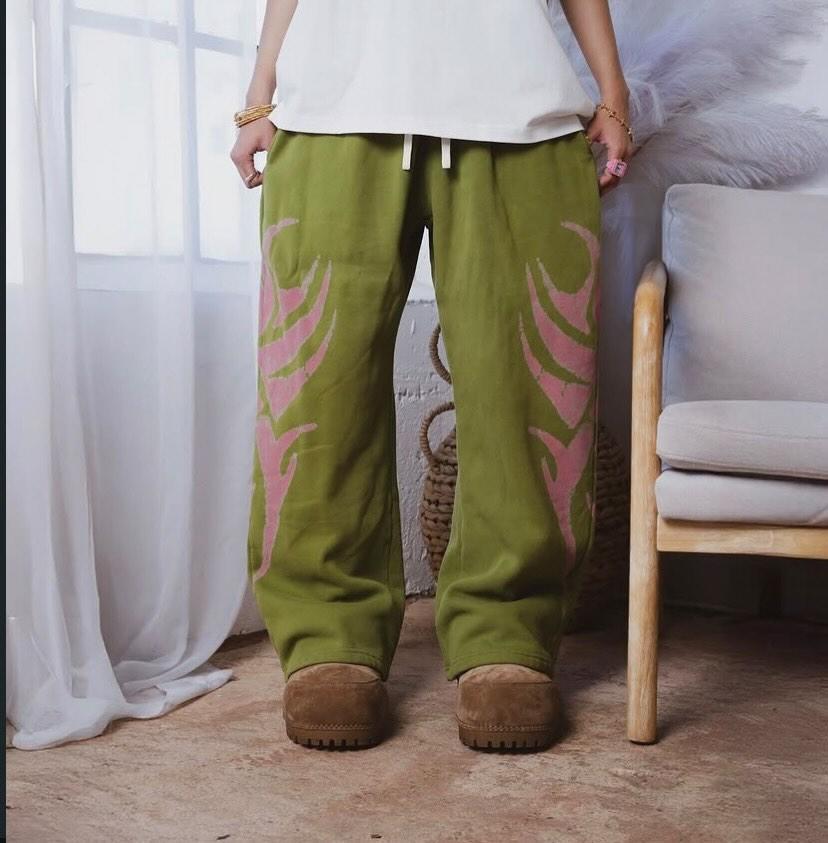 GREEN AND PINK PANTS
